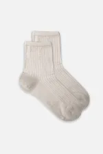 Mısırlı Kadın Merserize Tekli Soket Çorap Açık Gri