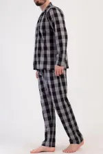 Mısırlı Erkek Pamuklu Uzun Kollu Pijama Takımı Siyah