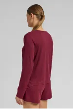 Women's Corset Long-Sleeve Sweatshirt Burgundy