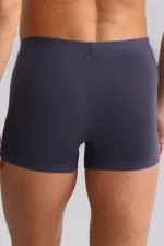 Boxer ZEUS LUXURY coupe classique avec emblème métallique, coton biologique égyptien, anthracite