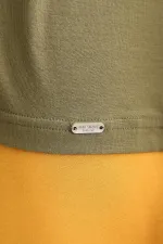 Débardeur/T-shirt de sport en bambou égyptien Zeus Luxury, coupe classique, col rond, couleur kaki olive