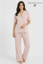 Egyptian Women's Modal Pajama Set Light Pink