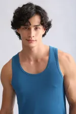 Modal By TENCEL HERCULES Slim Fit Basic Tank Top in Petrol, Mısırlı Style