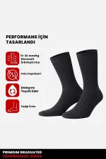 Egyptian Unisex Bamboo Flight and Pilot Socks with Special Tightening Technology, Anthracite Egyptian Unisex Bamboo Flight and Pilot Socks with Special Tightening Technology, Anthracite
