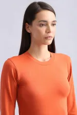 Mısırlı Modal By TENCEL BRITT Crew Neck Long Sleeve Undershirt/Sweatshirt Rust Red