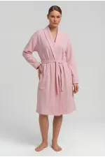 Robe courte gaufrée en coton pour femme, rose clair, style égyptien