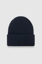 Mısırlı Unisex Yün Kıvrık Düz Bere - Javier Lacivert