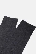 Mısırlı Erkek Organik Pamuklu Tekli Soket Çorap Gri