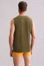 Mısırlı BAMBU ZEUS Regular Fit Bisiklet Yaka Sporcu Atlet / T-Shirt Koyu Haki