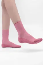 Mısırlı Kadın Bambu Tekli Diabetiker Lastiksiz Soket Çorap Pembe