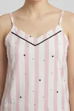 Ensemble pyjama rayé en coton rose pour femme, style égyptien Ensemble pyjama rayé en coton rose pour femme, style égyptien