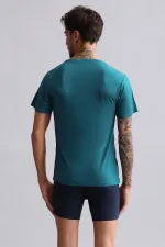 Débardeur/T-shirt à col rond slim fit en modal égyptien TENCEL HERCULES vert