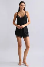 Mısırlı Kadın Bambu Şort Takımı Siyah