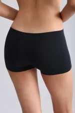 Mısırlı Lazer Kesim Yüksek Bel Görünmez Şort Külot Siyah