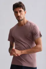 Mısırlı Modal By TENCEL HERCULES Slim Fit Bisiklet Yaka Fanila / T-Shirt Lavender