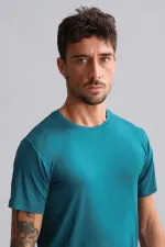 Débardeur/T-shirt à col rond slim fit en modal égyptien TENCEL HERCULES vert