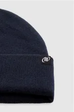 Mısırlı Unisex Yün Kıvrık Düz Bere - Javier Lacivert