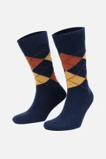 Mısırlı Erkek Koyun Yünü Tekli Soket Çorap İndigo