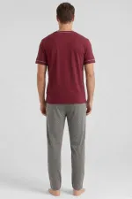 Mısırlı Erkek Pamuk V Yaka Cepli 3 Lü Takım Antrasit/Bordo