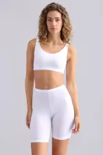 Crop top blanc en modal pour femme de TENCEL MEGAN