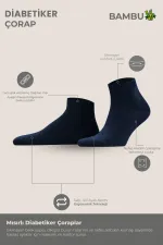 Chaussettes unisexes en bambou pour diabétiques, bleu marine