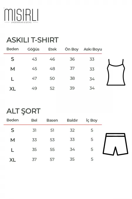 Pamuklu Askılı Tişört Şort Takım Koyu Pembe