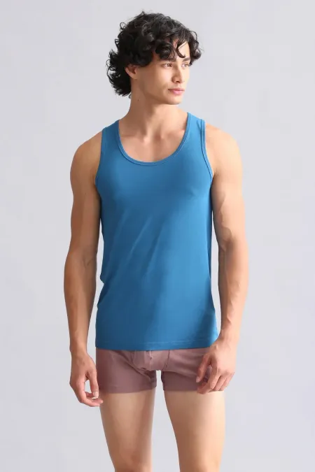 Mısırlı ORGANIC Pamuklu HERCULES Slim Fit Basic Atlet Petrol