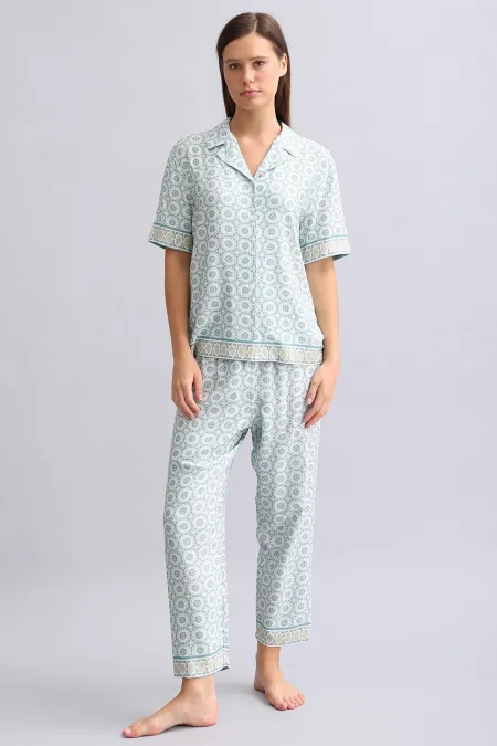 Mısırlı Kadın Bambu Pijama Takımı Çağla Yeşili