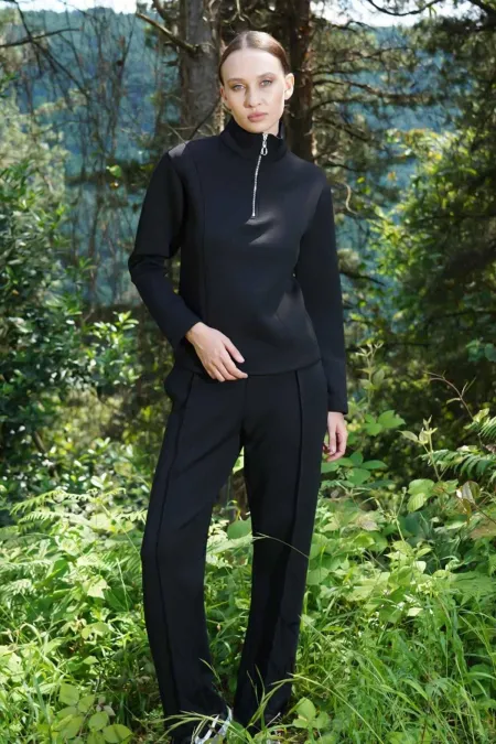 Ensemble de survêtement noir à manches longues pour femme, style égyptien