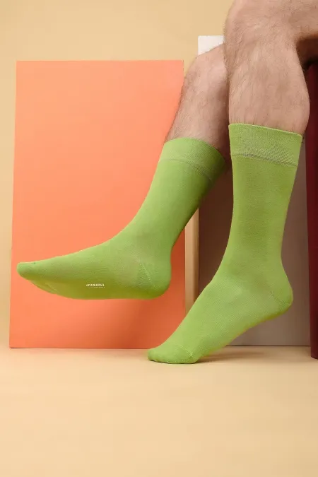 Chaussettes égyptiennes pour hommes, en modal, à une seule chaussette, vertes