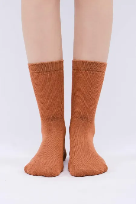 Mısırlı Kadın Modal Tekli Soket Çorap Kiremit