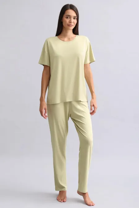 Mısırlı Kadın Bambu Pijama Alt Adaçayı Yeşili