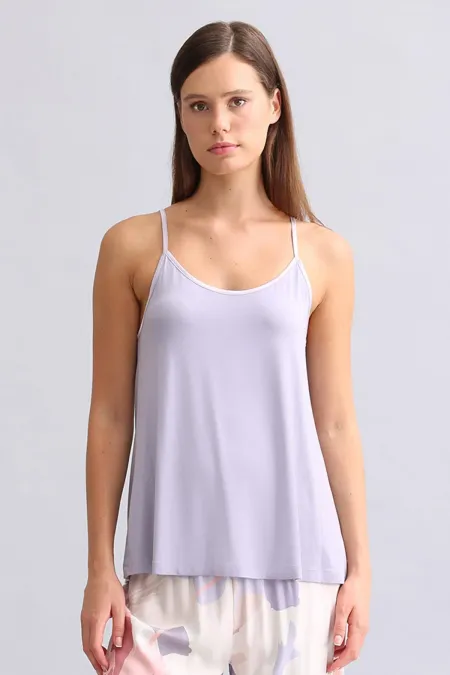 Mısırlı Kadın Bambu Atlet Pijama Üst Violet