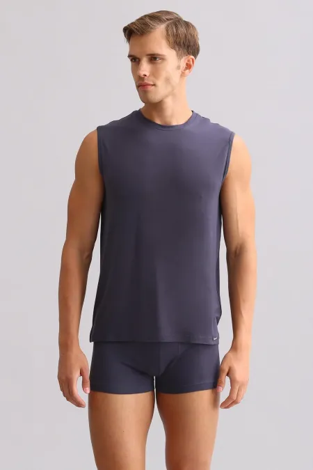 Mısırlı BAMBU ZEUS LUXURY Regular Fit Bisiklet Yaka Sporcu Atlet / T-Shirt Antrasit