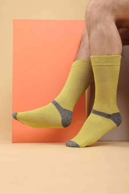 Chaussettes simples en laine d'alpaga pour homme, vertes, d'origine égyptienne