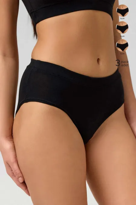 Culottes slip Modal By TENCEL HERA, élastique invisible, lot de 3, noires (d'origine égyptienne)