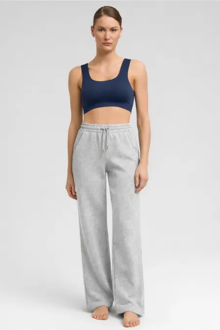 Women's Straight Leg Trousers Grey Melange