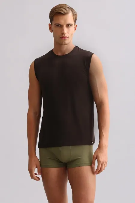 Mısırlı ORGANIC Pamuklu ZEUS LUXURY Regular Fit Bisiklet Yaka Sporcu Atlet / T-Shirt Kahverengi Mısırlı ORGANIC Pamuklu ZEUS LUXURY Regular Fit Bisiklet Yaka Sporcu Atlet / T-Shirt Kahverengi