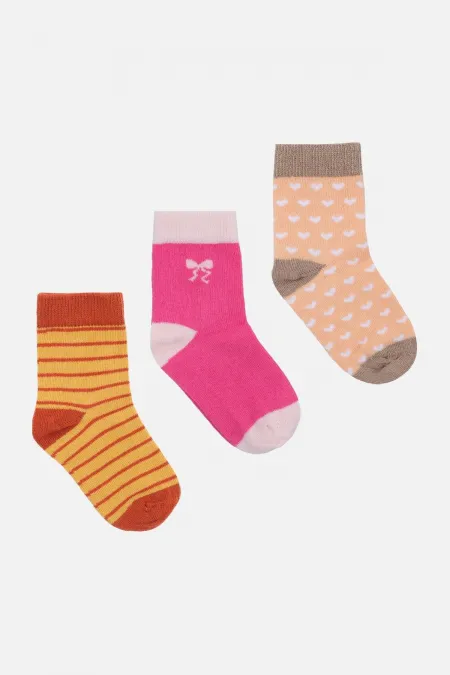 Mısırlı Kız Pamuklu 3 Çift Bebek Ve Çocuk Çorap Çok Renkli