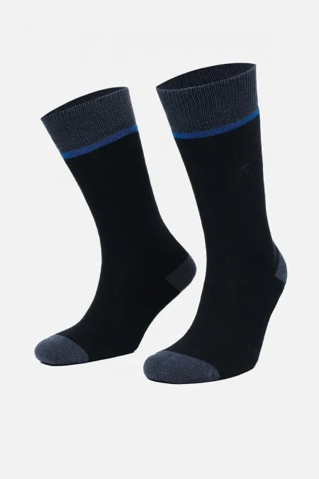 Chaussettes égyptiennes pour homme en coton éponge, coloris bleu marine
