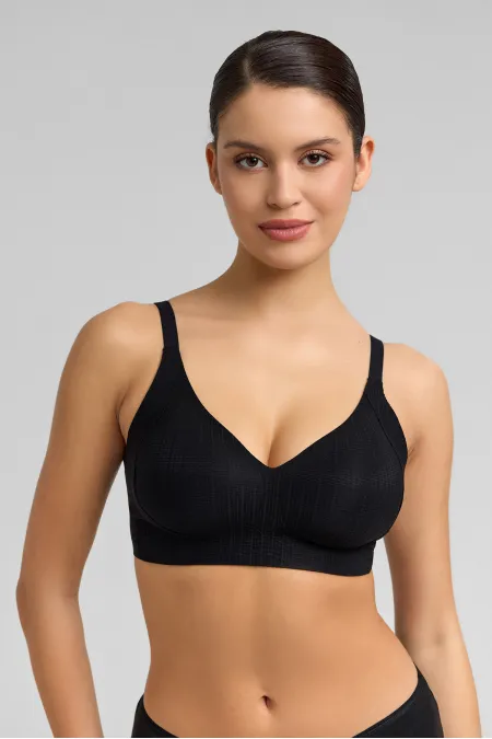 Kadın Çizgi Desen Hayalet Süyten Siyah