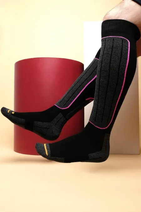 Chaussettes de ski et de snowboard anatomiques pour hommes, noires, de marque égyptienne