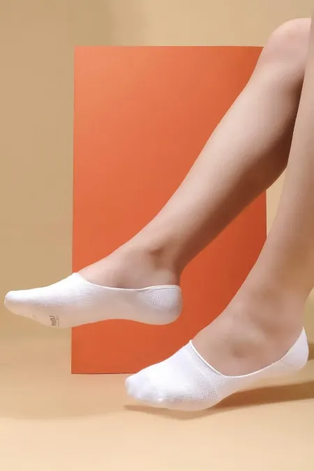 Mısırlı Kadın Bambu Tekli Yazlık Babet Çorap Beyaz