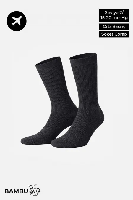 Egyptian Unisex Bamboo Flight and Pilot Socks with Special Tightening Technology, Anthracite Egyptian Unisex Bamboo Flight and Pilot Socks with Special Tightening Technology, Anthracite