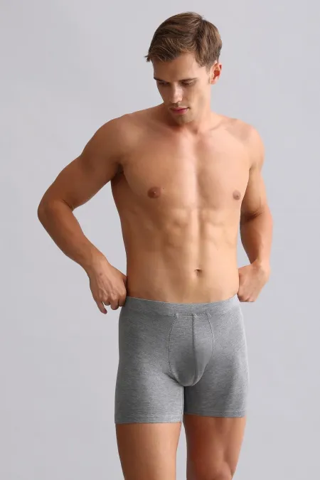 Mısırlı BAMBOO ZEUS Regular Fit Long Boxer Grey Melange