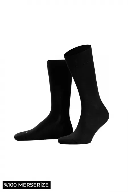 Chaussettes ergonomiques ultra-fines noires pour homme, 100 % coton mercerisé égyptien, noires.