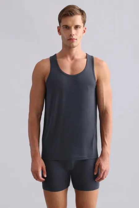 Mısırlı BAMBU ZEUS Regular Fit Basic Atlet / T-Shirt Antrasit