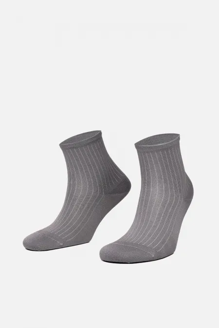Mısırlı Women's Mercerized Single Socket Socks Grey