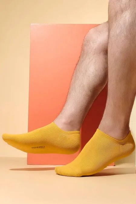 Chaussettes invisibles d'été en bambou pour homme, jaunes, de style égyptien.