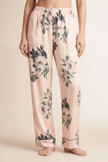 Mısırlı Kadın Viscon Dokuma Alt Pijama Pudra